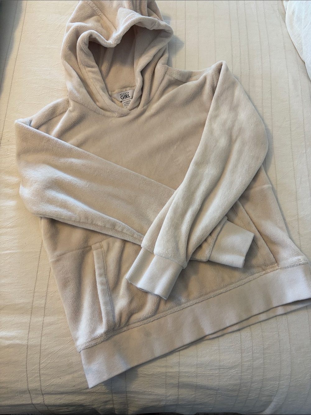 Label on plush women's jacket